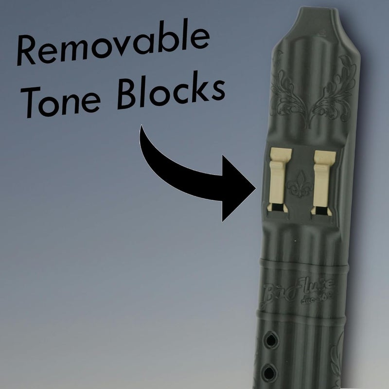 BáFlute BAFlute Native American Style Drone Flute, Low Pitch F# 432 hz, 3D Printed, Black, Double Flute - Image 3